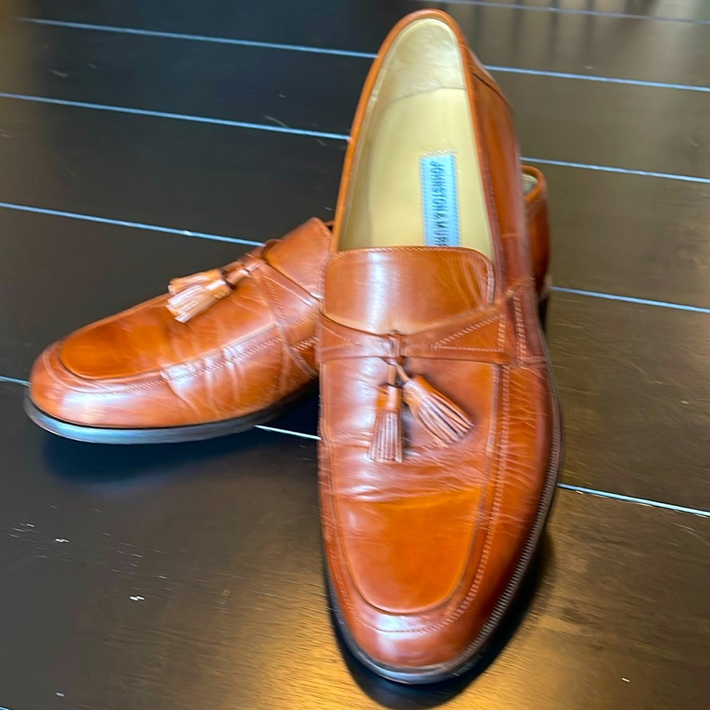 Johnston & Murphy slip on tassel loafers pre owned size 11 m - Picture 2 of 10